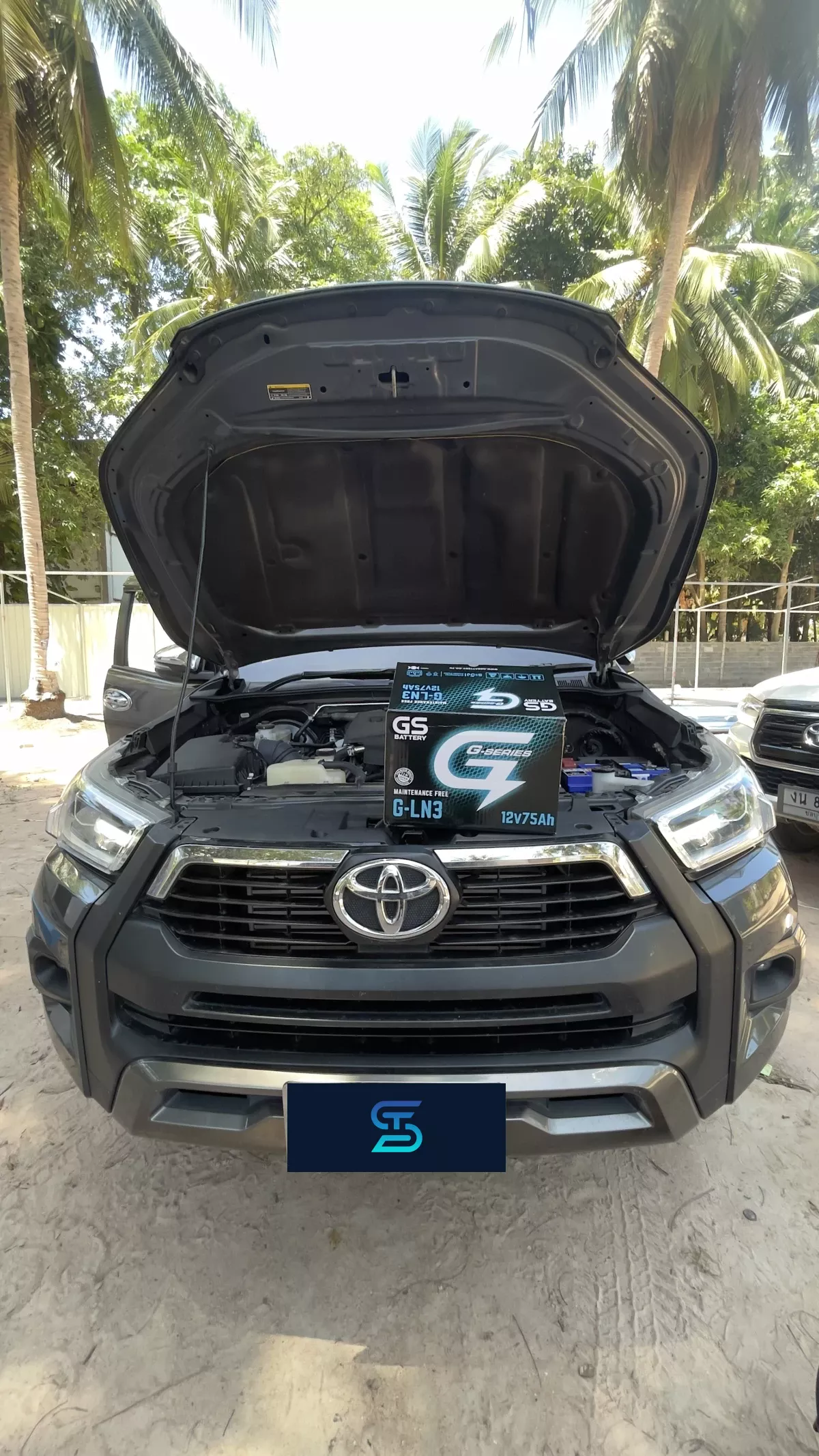 ติดตั้งแบตเตอรี่ GS G-LN3 รถ TOYOTA Hilux Revo ดีเซล 2.4 ที่ ตะเคียนเตี้ย โดย เอส.ที.แบตเตอรี่ ศรีราชา ชลบุรี