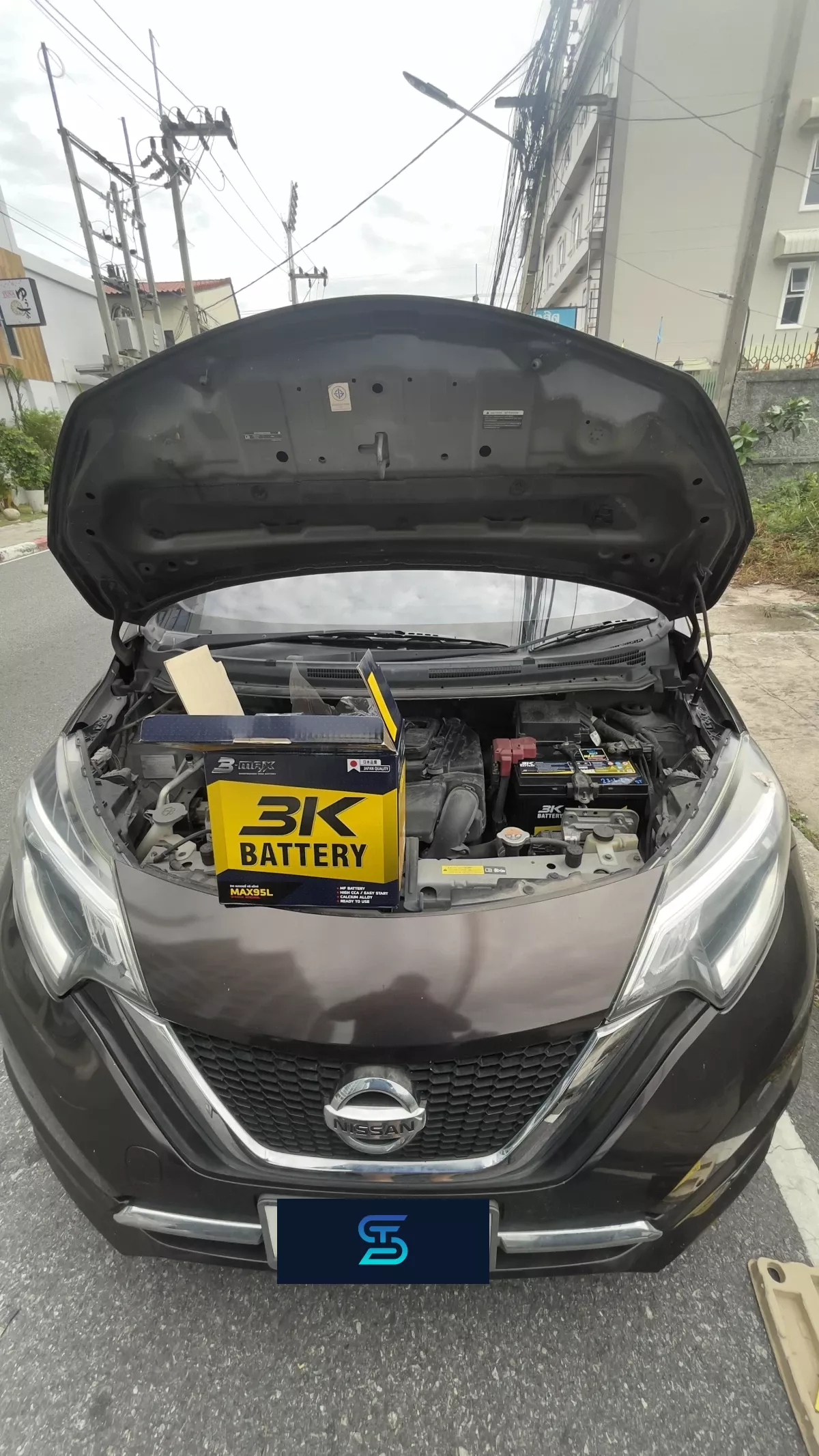 ติดตั้งแบตเตอรี่ 3K MAX95L รถ NISSAN Note 1.2 ที่ HOMA SRIRACHA โดย เอส.ที.แบตเตอรี่ ศรีราชา ชลบุรี
