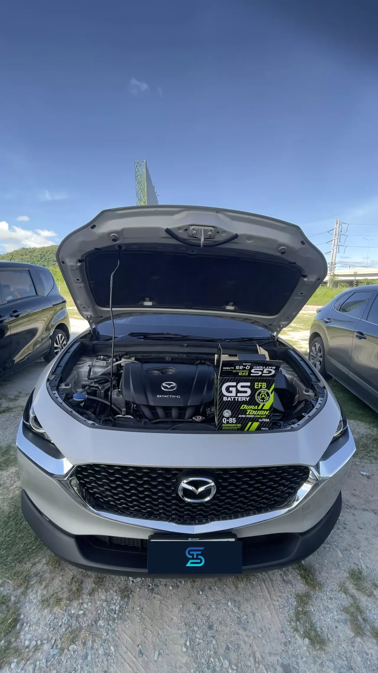 ติดตั้งแบตเตอรี่ GS Q85 CX-30 2.0 (ปี 2020 - 2026) (2020-2026) Porestva Hotel Bang Phra เอส.ที.แบตเตอรี่ ศรีราชา ชลบุรี