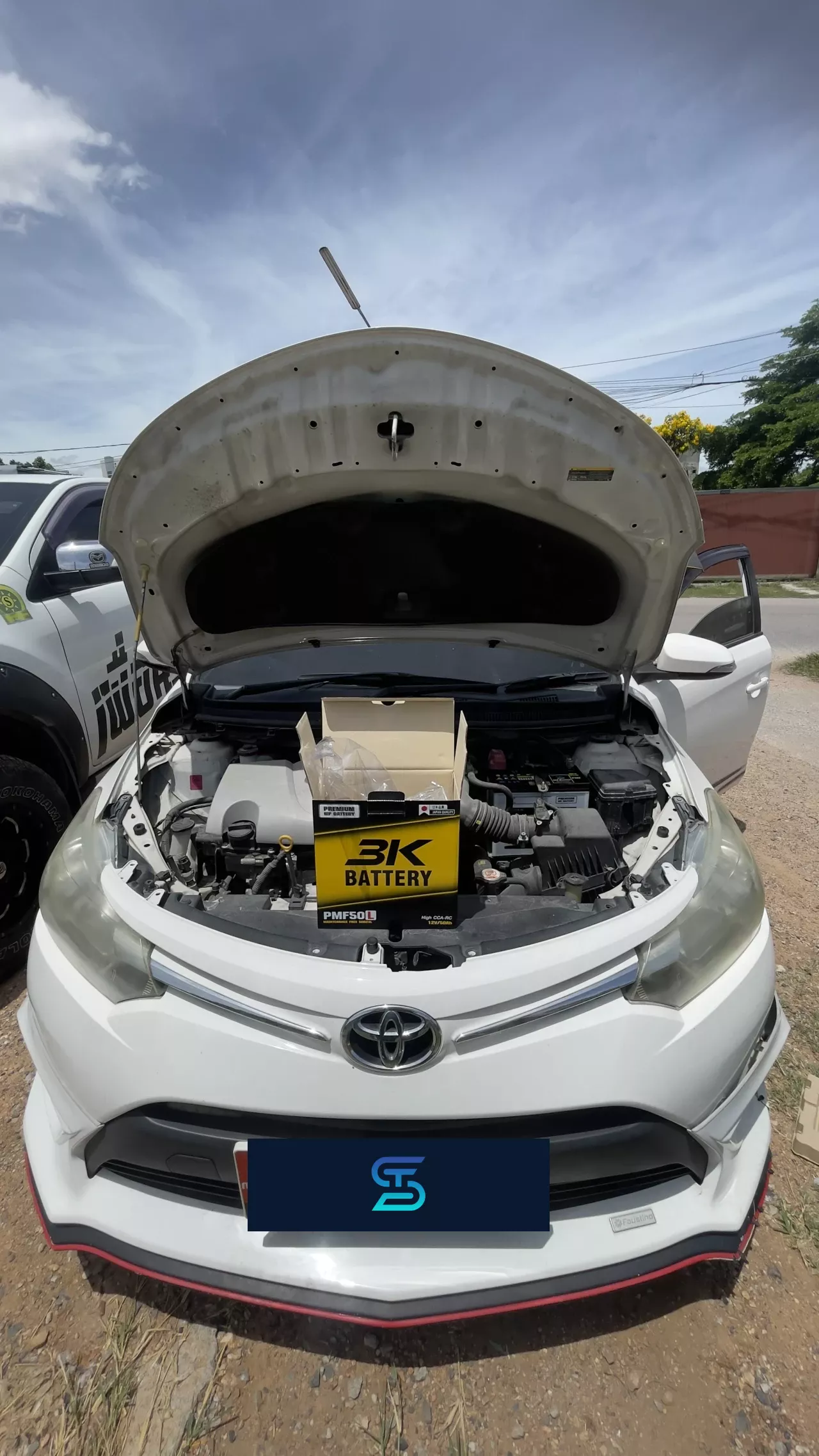 ติดตั้งแบตเตอรี่ 3K PMF50L TOYOTA Vios 1.5 (ปี 2003 - 2007) (2003-2007) ไทยออยล์ เอส.ที.แบตเตอรี่ ศรีราชา ชลบุรี
