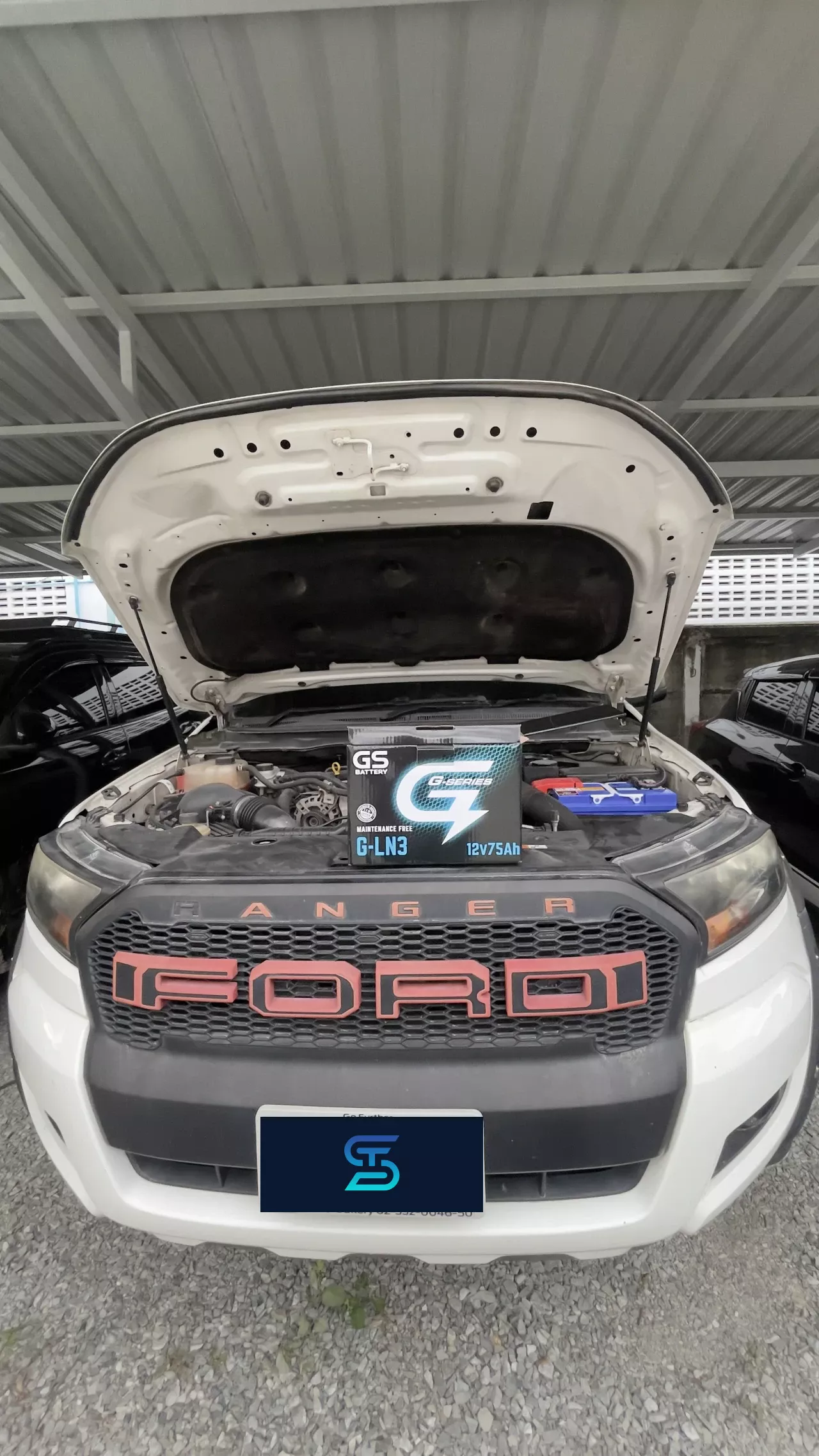 ติดตั้งแบตเตอรี่ GS G-LN3 FORD Ranger T6 2.2, 3.2 (ปี 2012 - 2021) [ขั้วจม] (2012-2021) ตลาด Good Food แหลมฉบัง เอส.ที.แบตเตอรี่ ศรีราชา ชลบุรี