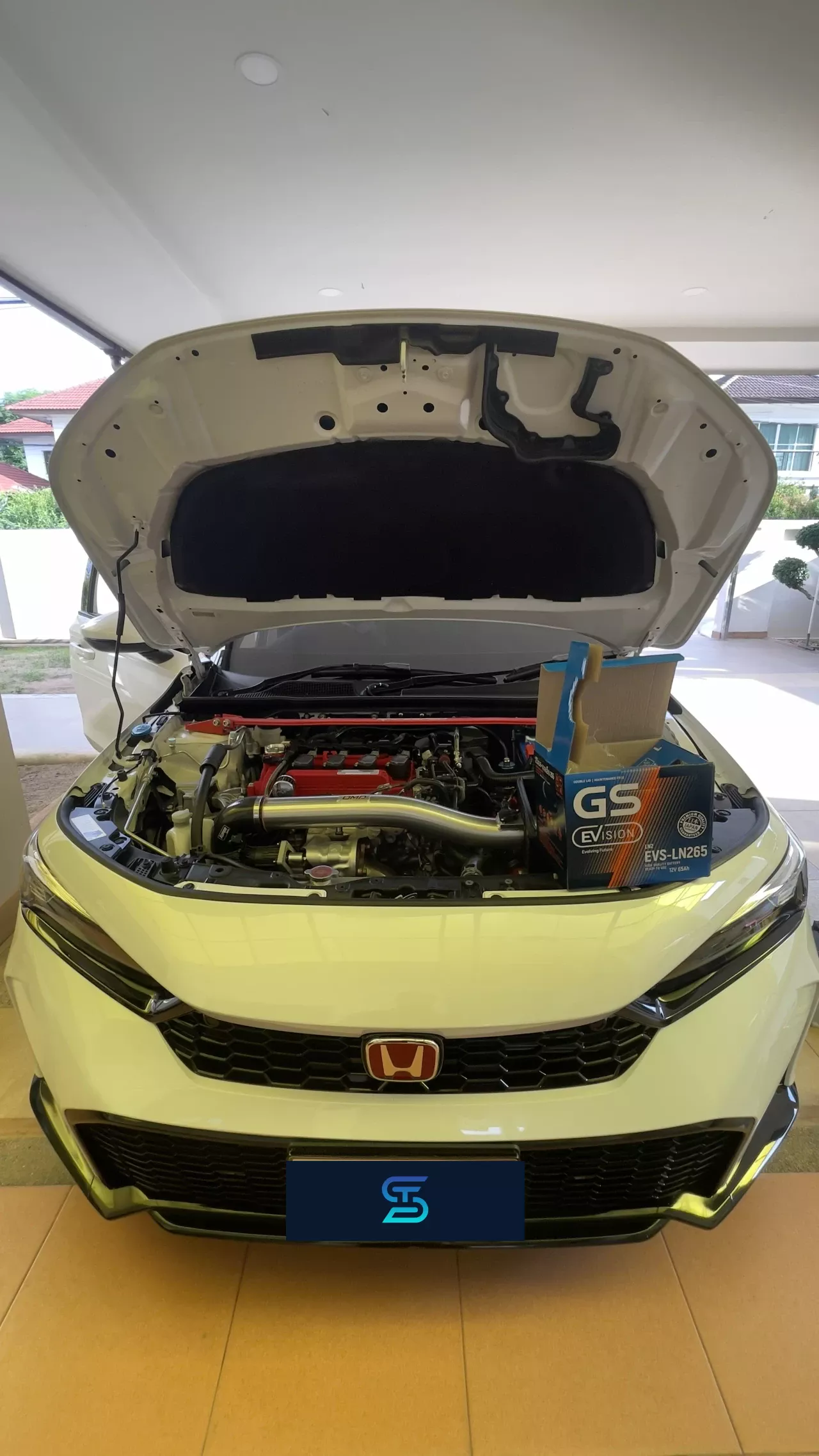 ติดตั้งแบตเตอรี่ GS EVS-LN265 HONDA Civic FE 1.5 Turbo / e:HEV (ปี 2021 - 2026) (2021-2026) ศรีราชา เอส.ที.แบตเตอรี่ ศรีราชา ชลบุรี