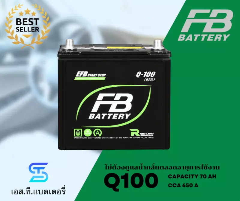 แบตเตอรี่ FB Q100 สำหรับ TOYOTA Yaris Cross HEV Premium Luxury / GR Sport (ปี 2023 - 2026) [รุ่นย่อย]