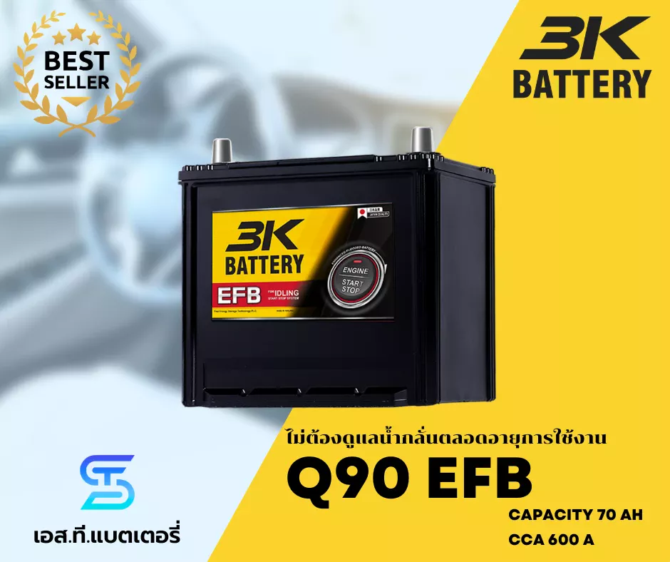แบตเตอรี่ 3K Q90 สำหรับ TOYOTA Yaris Cross HEV Premium Luxury / GR Sport (ปี 2023 - 2026) [รุ่นย่อย]
